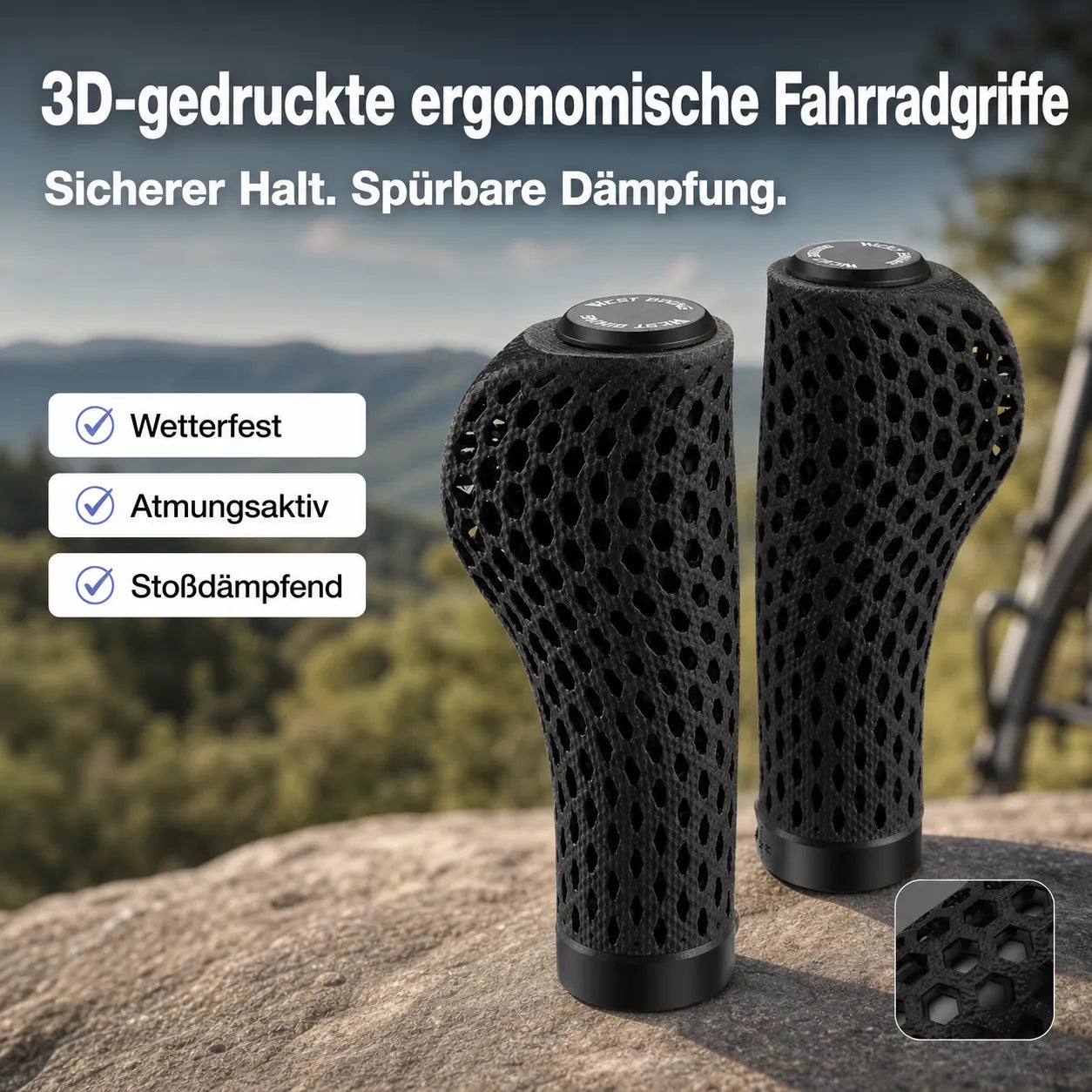 3D‑gedruckte ergonomische Fahrradgriffe Gratisversand – FAHRFREUDE24
