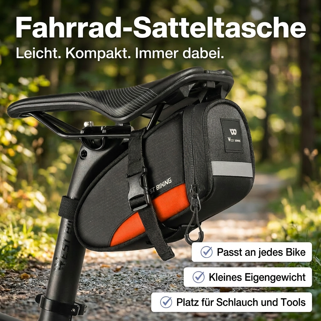 Kompakte Fahrrad-Satteltasche – Leicht. Kompakt. Immer dabei. – FAHRFREUDE24