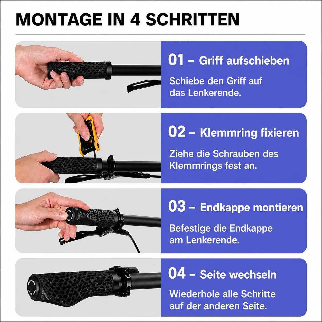 3D‑gedruckte ergonomische Fahrradgriffe – Sicherer Halt. Spürbare Dämpfung