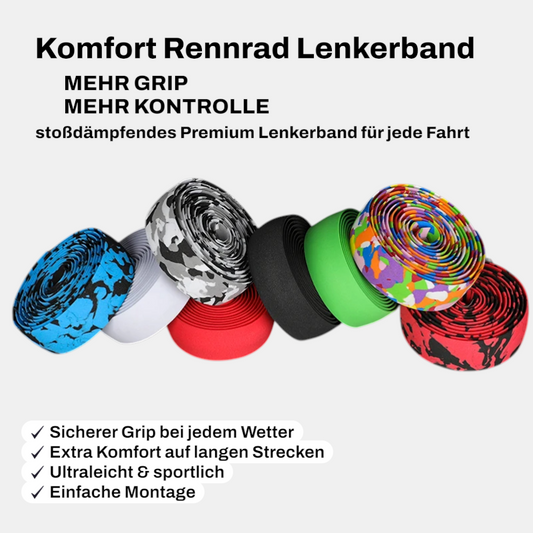 Komfort-Lenkerband für Rennräder – Gedämpft. Griffsicher. Federleicht.