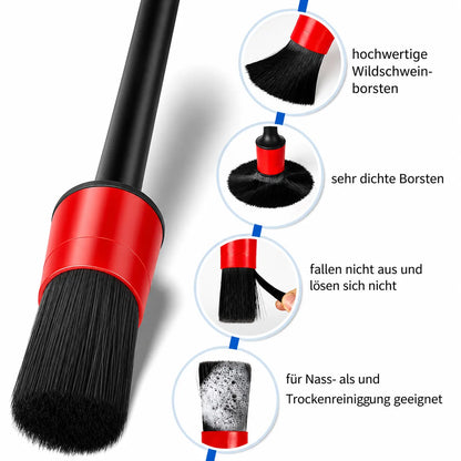 Auto Detailing Pinsel mit hochwertigen, dichten Borsten – langlebig und geeignet für Nass‑ und Trockenreinigung