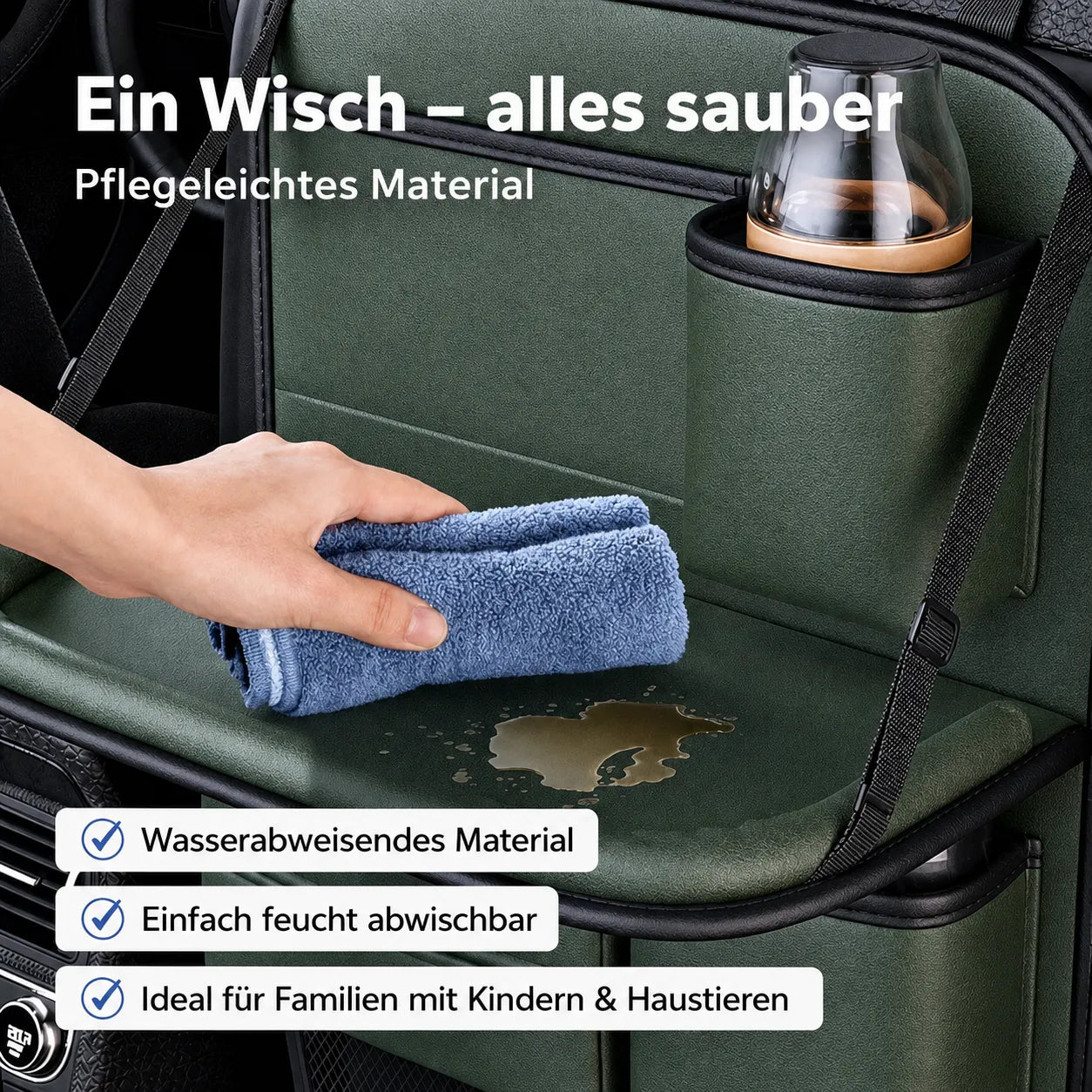 Auto Sitz Organizer wasserabweisend & abwischbar – Rücksitzschutz mit Klapptisch, ideal für Kinder & Haustiere.