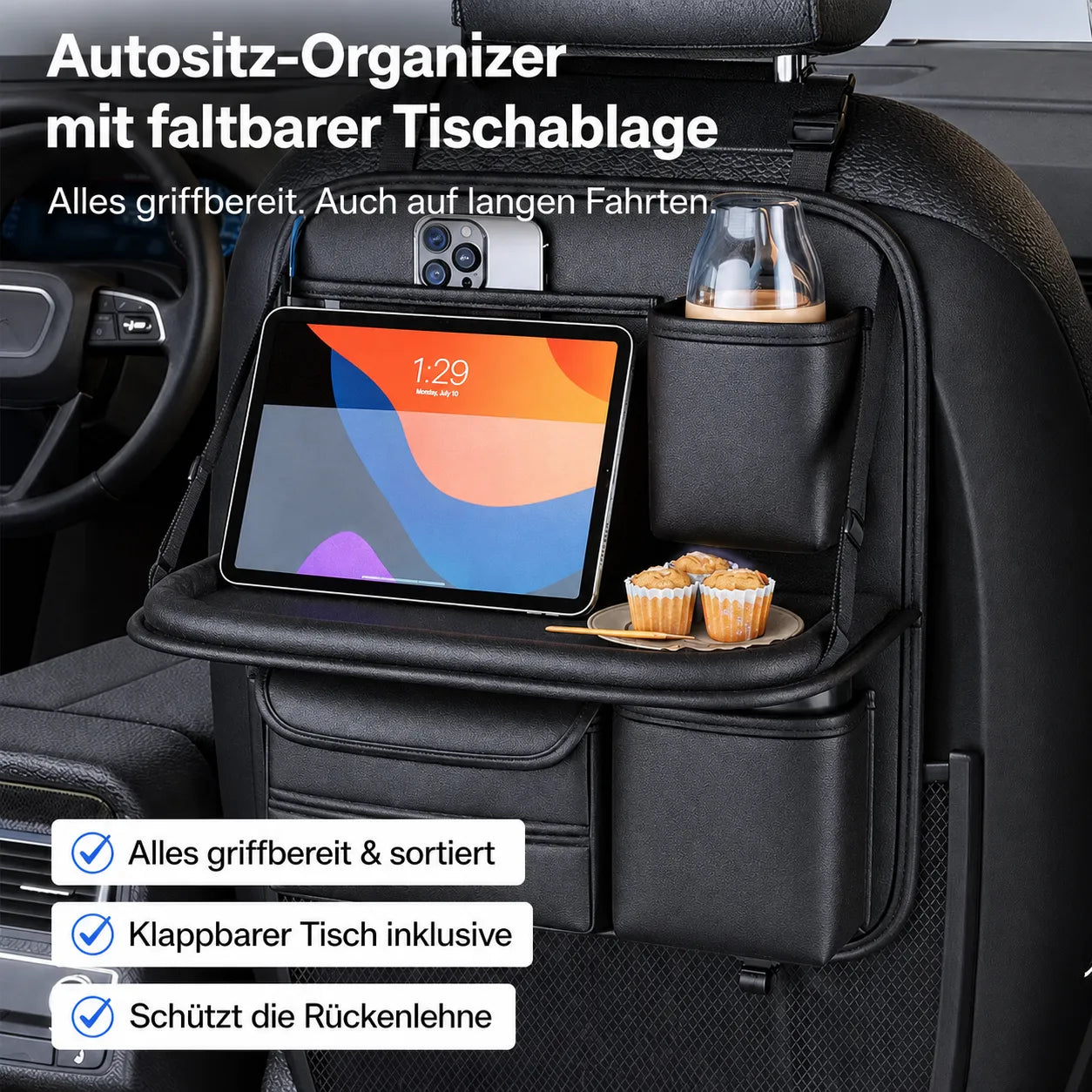Autositz-Organizer mit Tischablage günstig kaufen – FAHRFREUDE24