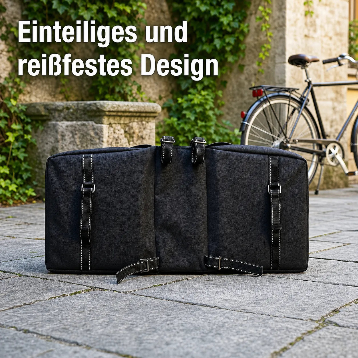 Fahrrad Doppeltasche für Gepäckträger mit einteiligem, reißfestem Design – robuste Transportlösung für Alltag und Tour