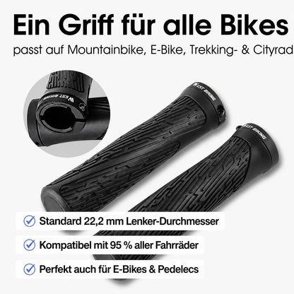 Ergonomisch geformte Fahrradgriffe 22,2 mm – kompatibel mit Mountainbike, E‑Bike und Trekkingrad für sicheren Halt
