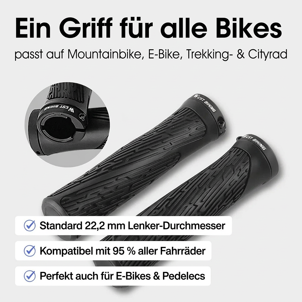 Ergonomische Bike Griffe mit breiter Auflagefläche für Handfläche Detailansicht