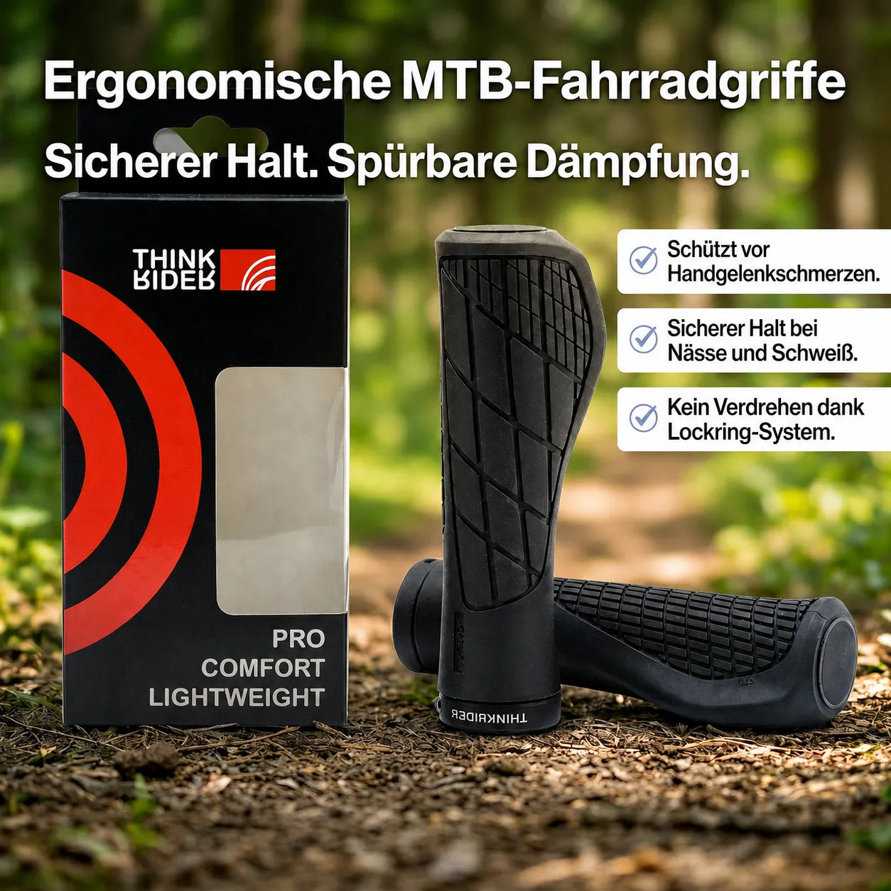 Ergonomische MTB-Fahrradgriffe – sicherer Halt, spürbare Dämpfung & Schutz vor Handgelenkschmerzen, wetterfest