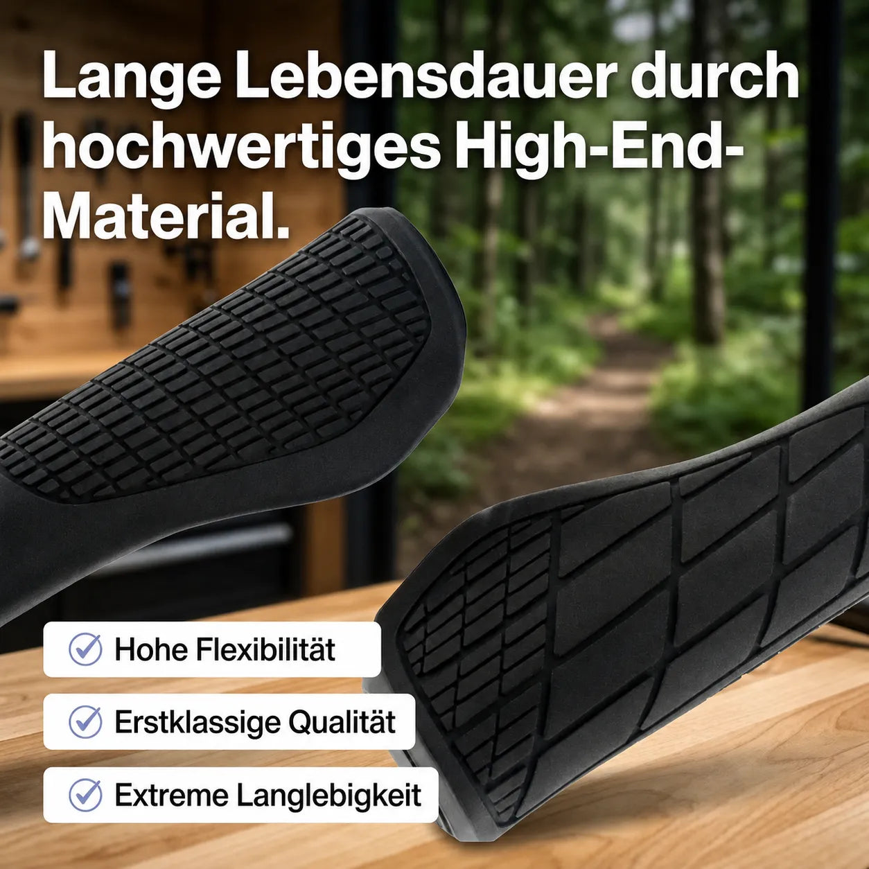 Ergonomische MTB-Fahrradgriffe aus High-End-Material – langlebig, flexibel, sicherer Halt & spürbare Dämpfung