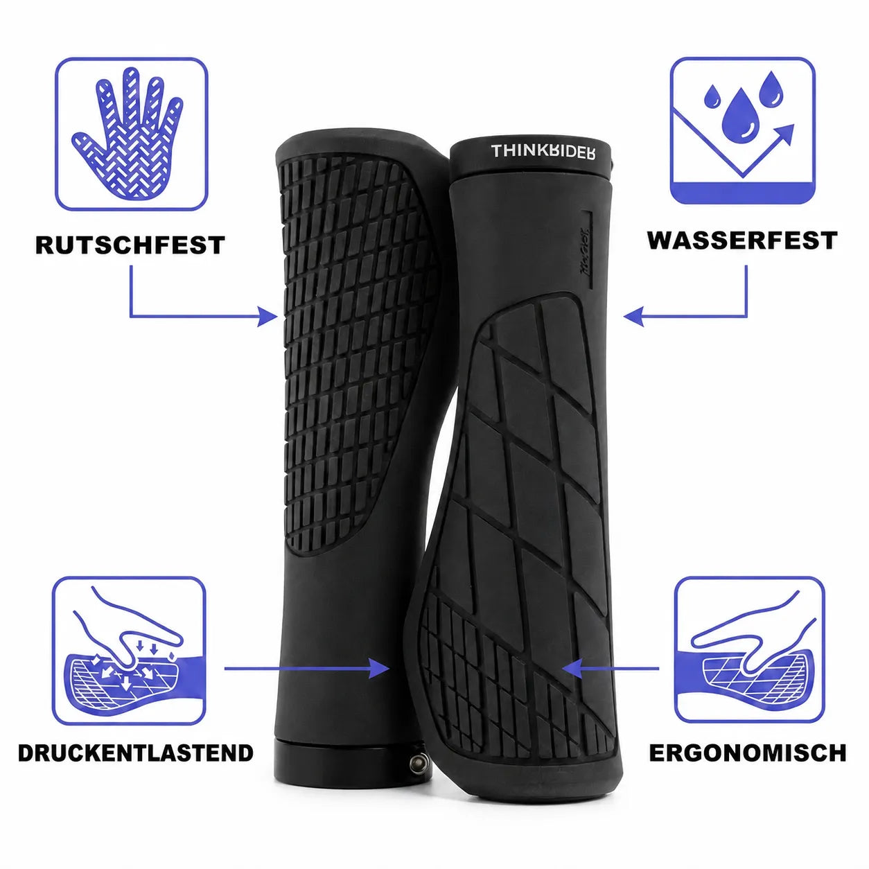 Ergonomische MTB-Fahrradgriffe – rutschfest, wasserfest, druckentlastend & ergonomisch für sicheres Fahren