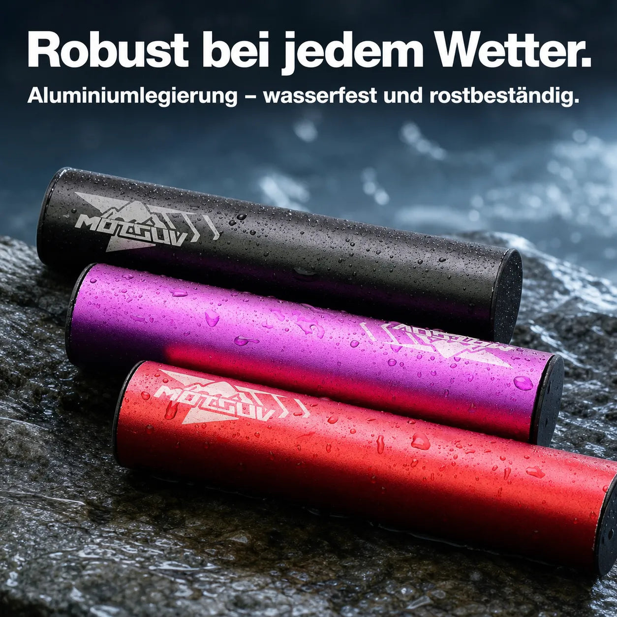 Fahrrad‑Lenker‑Erweiterung aus robustem Aluminium – wasserfest, rostbeständig und ideal bei jedem Wetter.