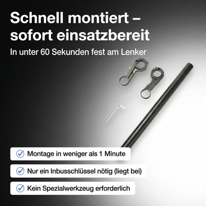 Nahaufnahme der rutschfesten Gummieinlage im Befestigungsring der Lenker-Verlängerung für sicheren Halt