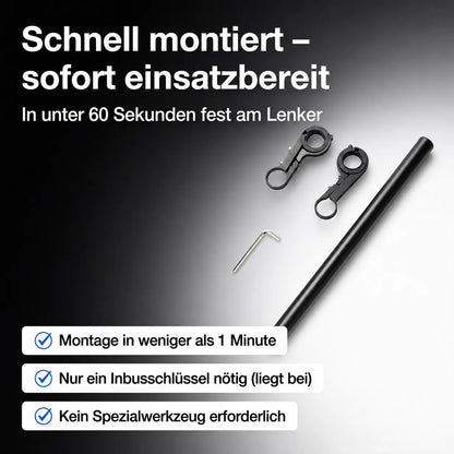 Fahrrad Lenkerverlängerung mit einfacher und schneller Montage – in unter 1 Minute befestigt, kein Spezialwerkzeug erforderlich