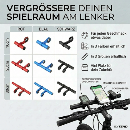 Detailansicht der Klemmverbindung der Lenker-Verlängerung am Lenkerrohr mit Inbusschraube