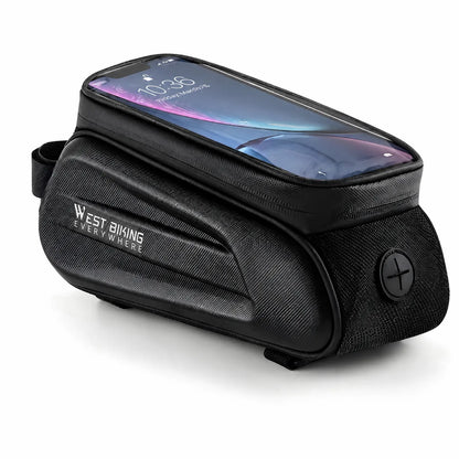 Fahrrad Rahmentasche mit Touch‑Sichtfenster – kompakte Smartphone‑Tasche mit stabilem Halt am Rahmen