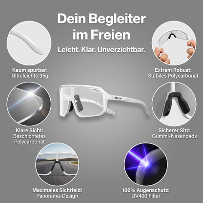 Fahrrad-Sportbrille Photochromic – Voller Schutz. Für jede Sicht. Maximaler Fokus.