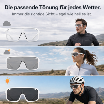 Fahrrad-Sportbrille Photochromic – Voller Schutz. Für jede Sicht. Maximaler Fokus.