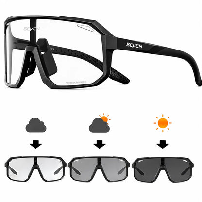 Fahrrad-Sportbrille Photochromic mit automatischer Tönung, UV400-Schutz und klarer Sicht bei jedem Wetter