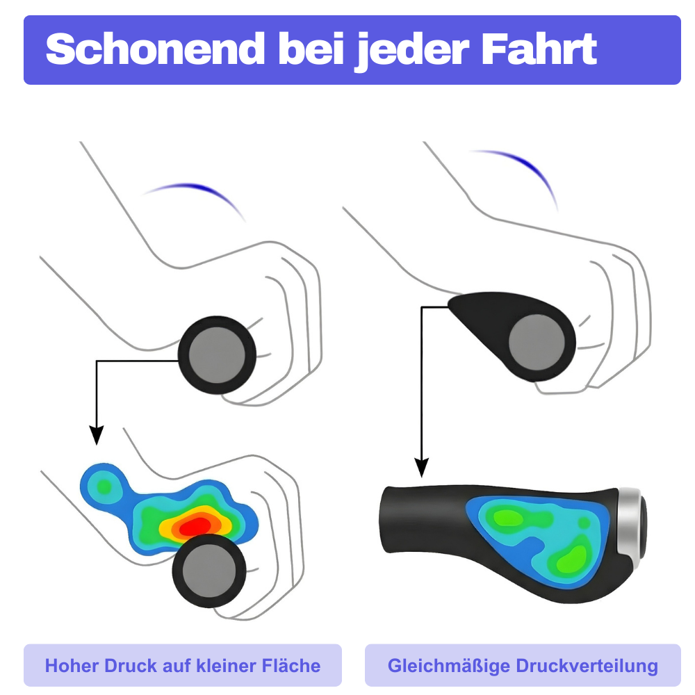 Fahrradgriffe mit Komfort-Grip sind schonend bei jeder Fahrt.