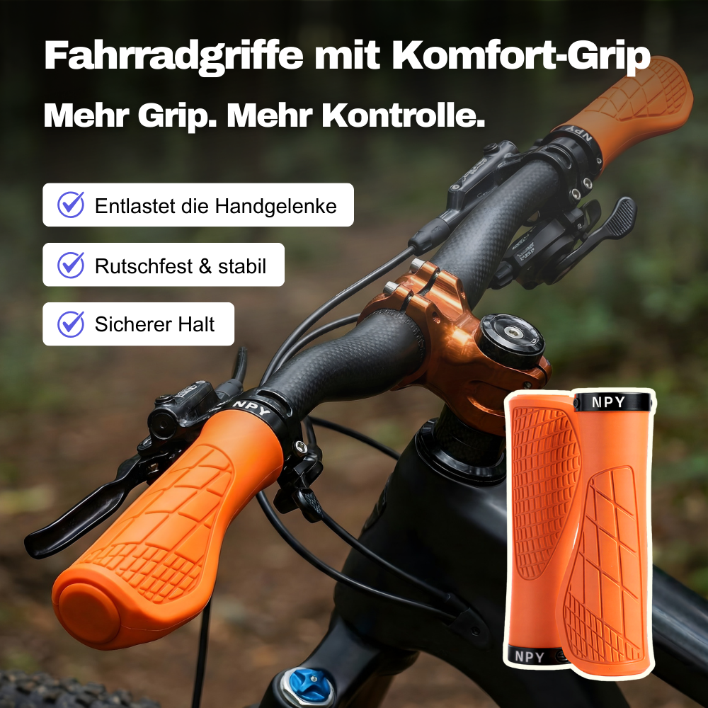 Fahrradgriffe mit Komfort-Grip - Entlastet die Handgelenk, Rutschfest & stabil
