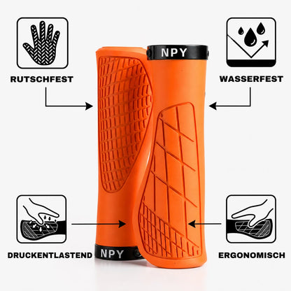 Ergonomische Fahrradgriffe mit Komfort‑Grip – rutschfest, wasserfest und druckentlastend für mehr Kontrolle und weniger Handermüdung
