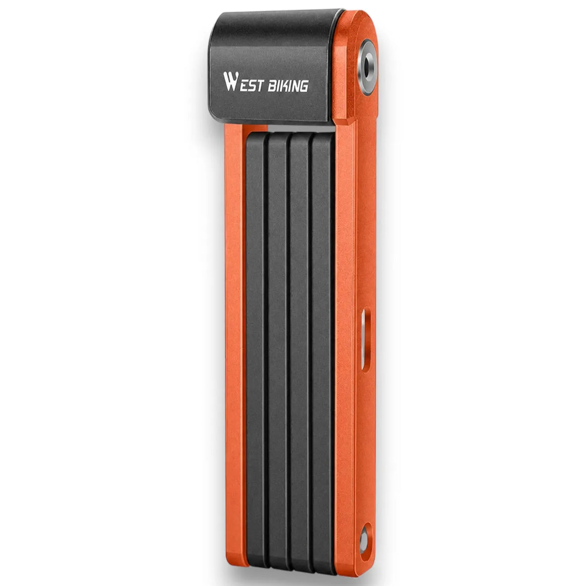 Faltbares Fahrradschloss in Orange: Kompakt verstaut & sicher geschützt. Robuster Diebstahlschutz für dein Bike.