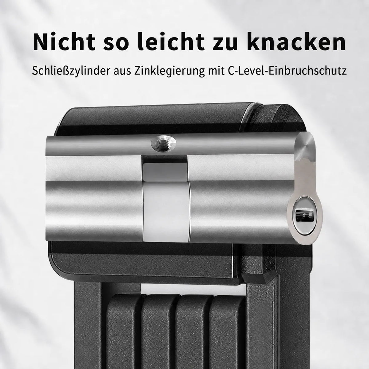 Faltbares Fahrradschloss: Sicher geschützt durch C-Level-Einbruchschutz. Kompakt verstaut & schwer zu knacken.