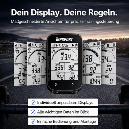 GPS-Fahrradcomputer mit individuell anpassbarem Display und präziser Trainingssteuerung für jede Tour
