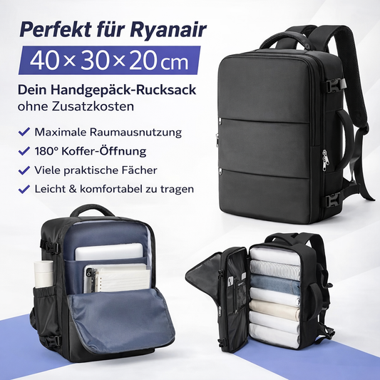 Nylon-Rucksack 40x30x20 cm – Leicht gepackt. Gut organisiert.