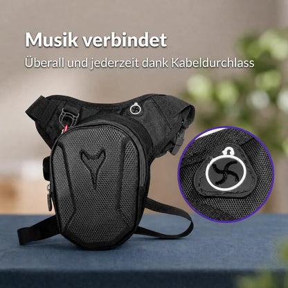Hartschalen-Beintasche mit Kabeldurchlass, stoßfester Front und sicherem Stauraum für Smartphone & Zubehör