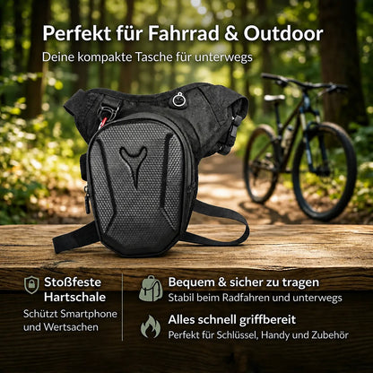Hartschalen-Beintasche stoßfest und bequem zu tragen, ideal für Fahrrad, Outdoor und unterwegs
