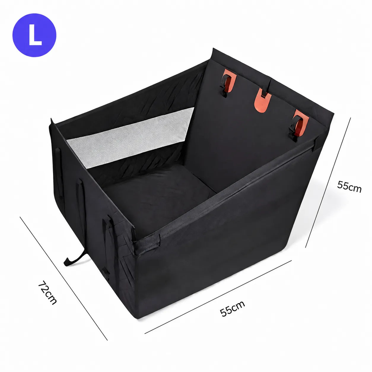 Hunde-Autositz Größe L 72x55x55 cm, stabil, wasserdicht und ideal für große Hunde im Auto