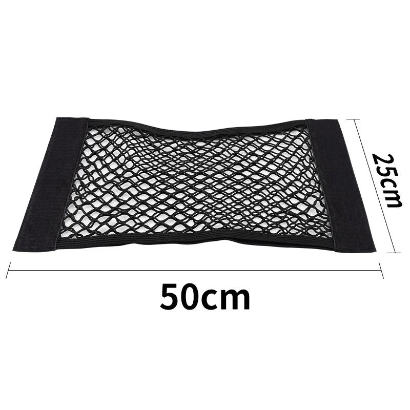 Schwarzes Kofferraum-Aufbewahrungsnetz aus Nylon in der Größe 50 x 25 cm