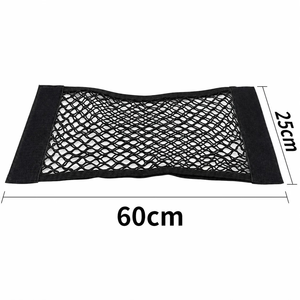 Kofferraum-Aufbewahrungsnetz aus Nylon 60x25 cm, elastisch und robust für sicheren Stauraum im Auto