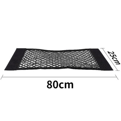Schwarzes Kofferraum-Aufbewahrungsnetz aus Nylon in der Größe 80 x 25 cm