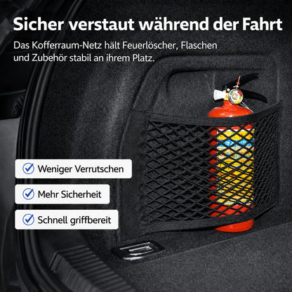 Kofferraum-Aufbewahrungsnetz aus Nylon hält Feuerlöscher und Zubehör sicher fixiert während der Fahrt