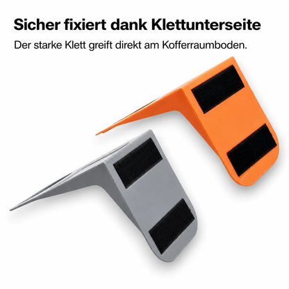 KofferraumGuard – Smarte Fixierhalterung mit starker Klettunterseite für sicheren Halt ohne Rutschen im Kofferraum