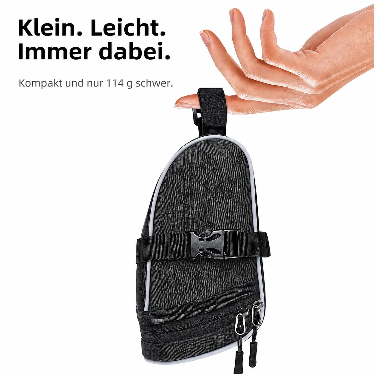 Kompakte Satteltasche ultraleicht mit nur 114 g, klein, wetterfest und ideal für jede Tour