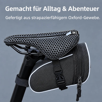 Kompakte Satteltasche aus strapazierfähigem Oxford-Gewebe, wetterfest und ideal für Alltag und Abenteuer