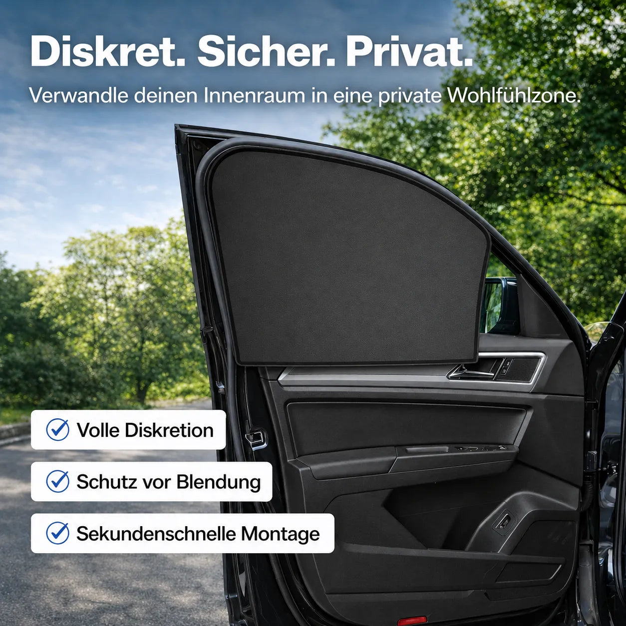 Magnetischer Auto-Sonnenschutz – diskret, sicher & sekundenschnell montiert für maximalen Schutz vor Hitze und Blicken