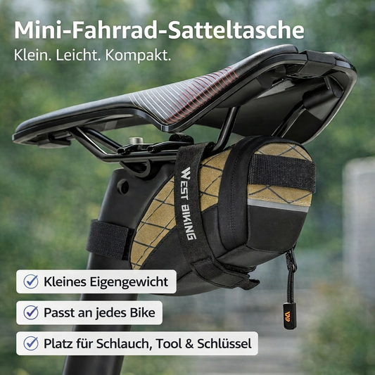 Mini-Fahrrad-Satteltasche – Klein. Leicht. Kompakt.