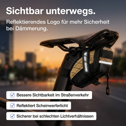 Mini-Fahrrad-Satteltasche – Klein. Leicht. Kompakt.
