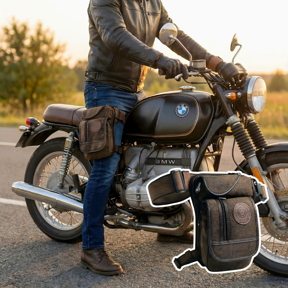 Motorrad-Beintasche – Körpernah. Beweglich. Jederzeit griffbereit.