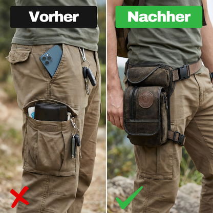 Motorrad-Beintasche – Körpernah. Beweglich. Jederzeit griffbereit.