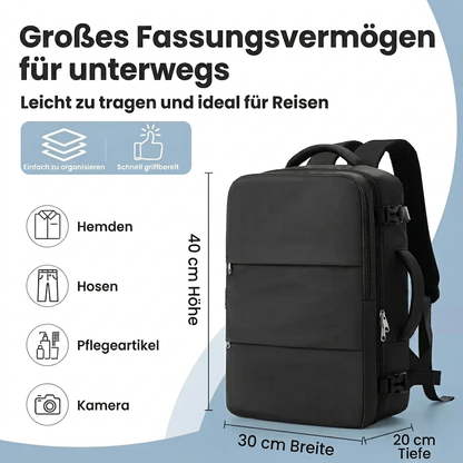 Reiserucksack 40x30x20 cm – Leicht gepackt. Gut organisiert.