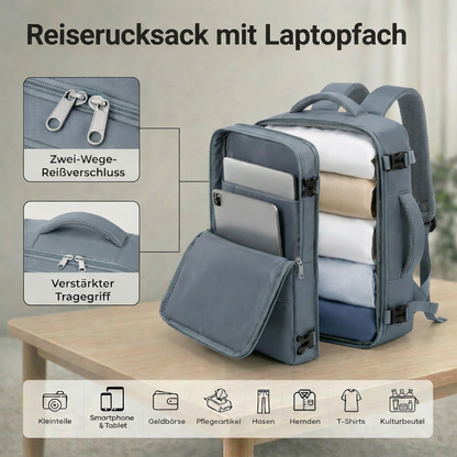 Reiserucksack 40x30x20 cm – Leicht gepackt. Gut organisiert.