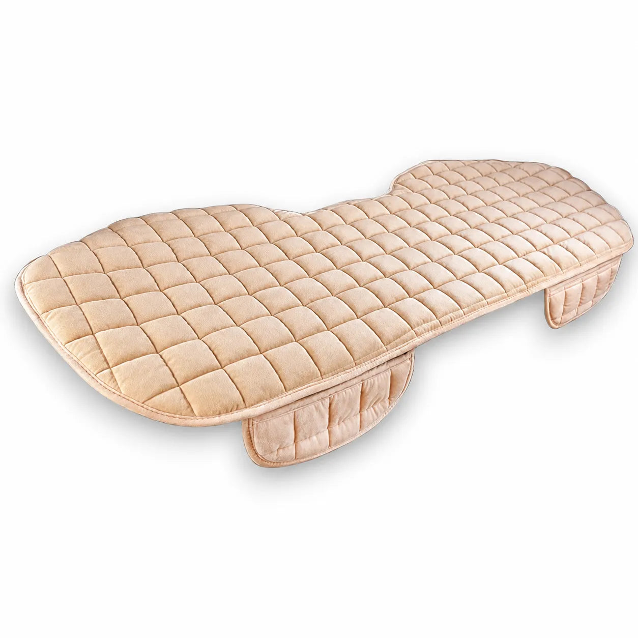 Plüsch-Autositzbezug für Herbst & Winter in Beige – Rücksitzbank-Bezug, weich, warm und sicher fixiert