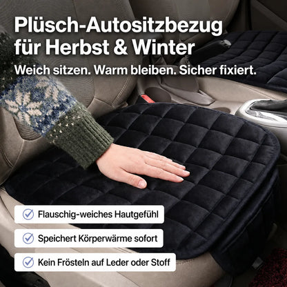 Plüsch-Autositzbezug für Herbst & Winter – weich, warm und sicher fixiert für angenehmen Sitzkomfort