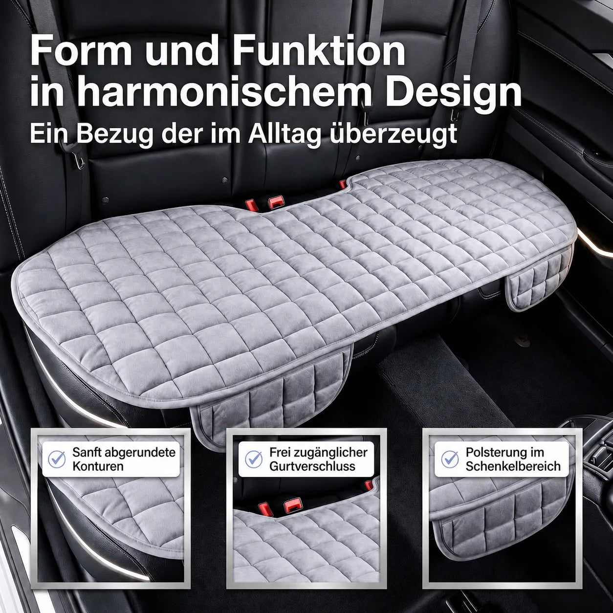 Plüsch-Autositzbezug für Herbst & Winter – weich, warm und passgenau für Rückbank mit durchdachtem Design