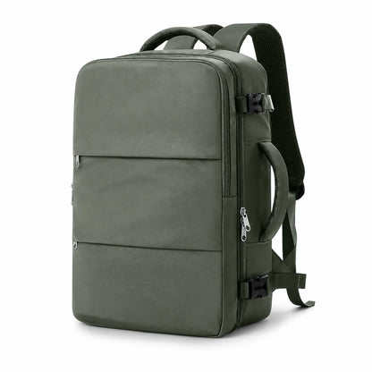 Reiserucksack 40x30x20 cm kabinentauglich in Grün – kompakter Handgepäck Rucksack für Flugreisen, Kurztrips und Alltag
