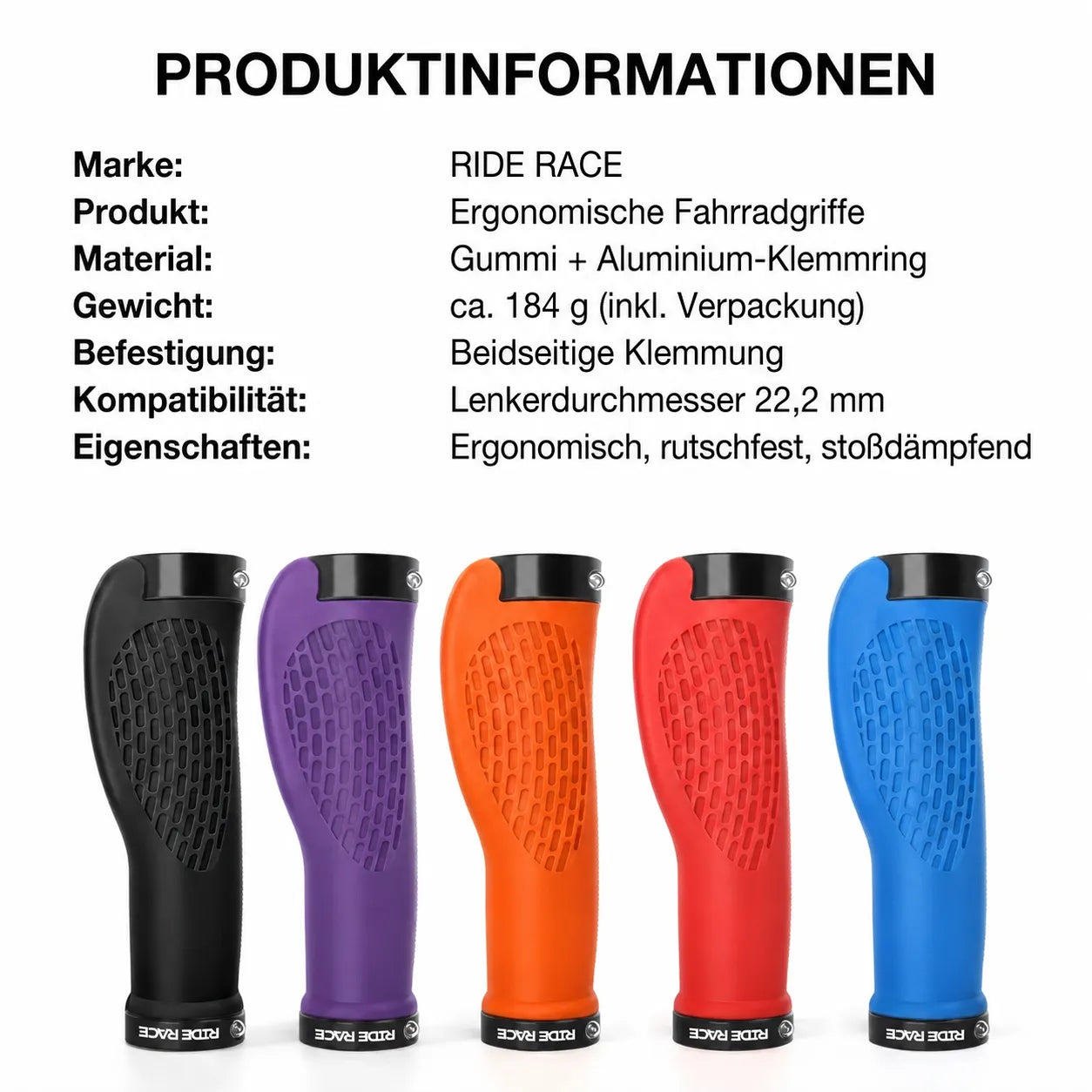 Ergonomische Fahrradgriffe in 5 Farben – rutschfest, stoßdämpfend, für mehr Kontrolle und weniger Belastung am Lenker